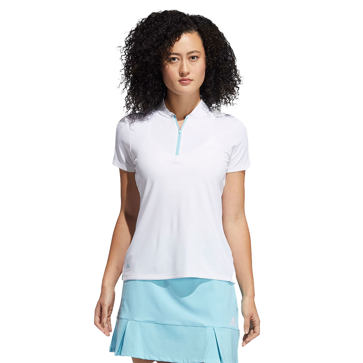 adidas Ladies HEAT.RDY Zip Short Sleeve Golf Polo Shirt